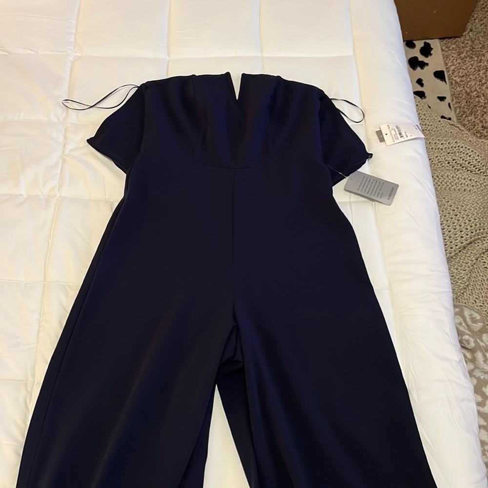 Blue strapless jumper